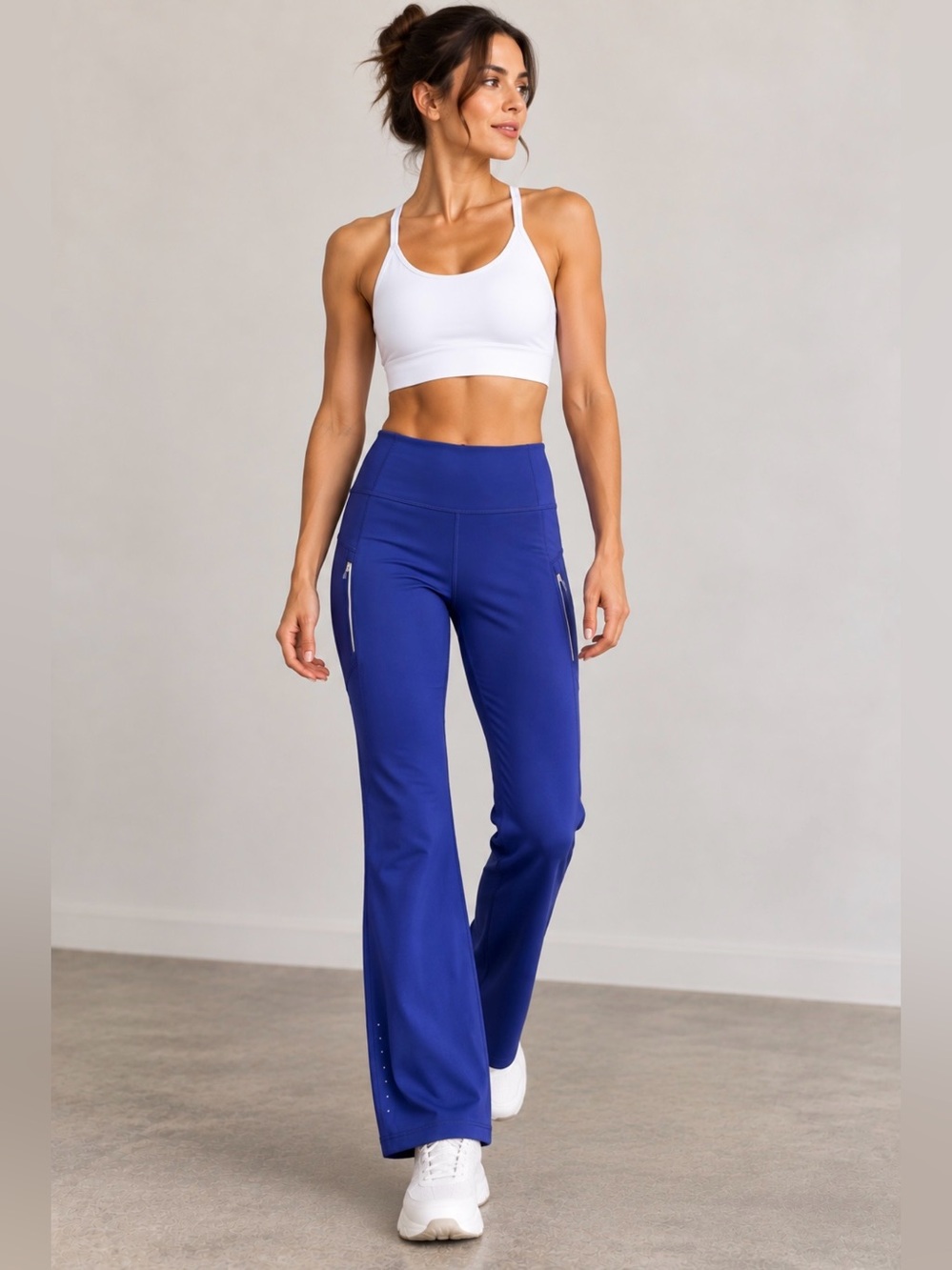 Athleta High-Waist Flare Active Pants in Royal Blue size L